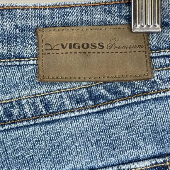 Vigoss Premium BOOT CUT Jeans Size 9 10 Medium Wash Denim Blue EMBROIDERED - Picture 8 of 15